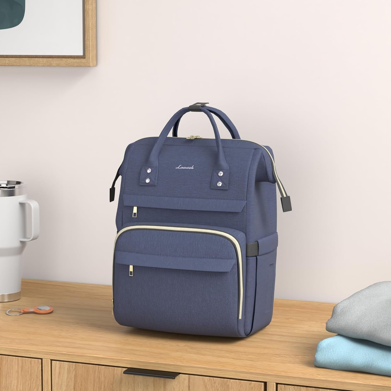 Laptop Backpack for Women,15.6 Inch Professional Womens Travel Backpack Purse Computer Laptop Bag Nurse Teacher Backpack,Waterproof College Work Bag Carry on Back Pack with USB Port,Dark Blue